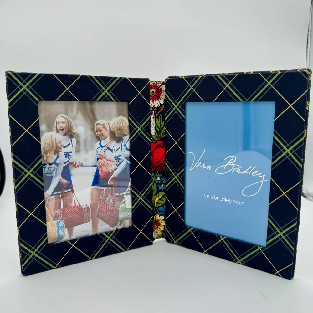 Vera‎ Bradley Vibrant Black Quilted Double Photo Frame